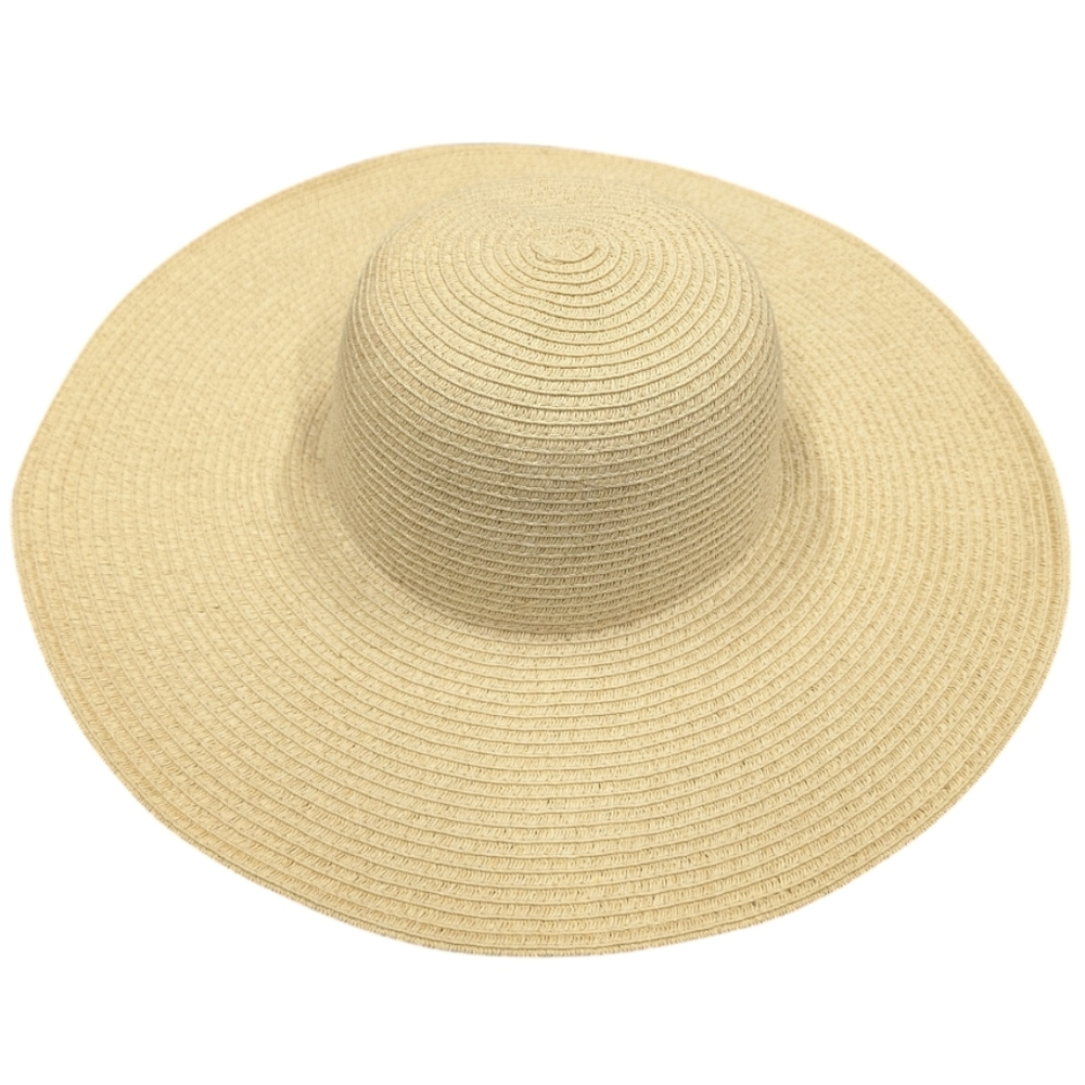 J. Crew Extra Wide Brim Floppy Sun Hat Beach Summer Vacation Tan Woven Straw